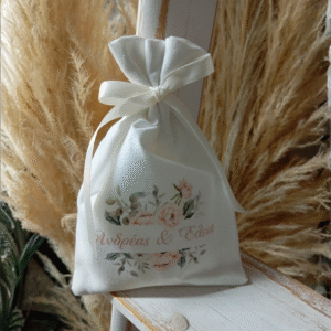 Προσωποποιημένη μπομπονιέρα πουγκί με εκτύπωση