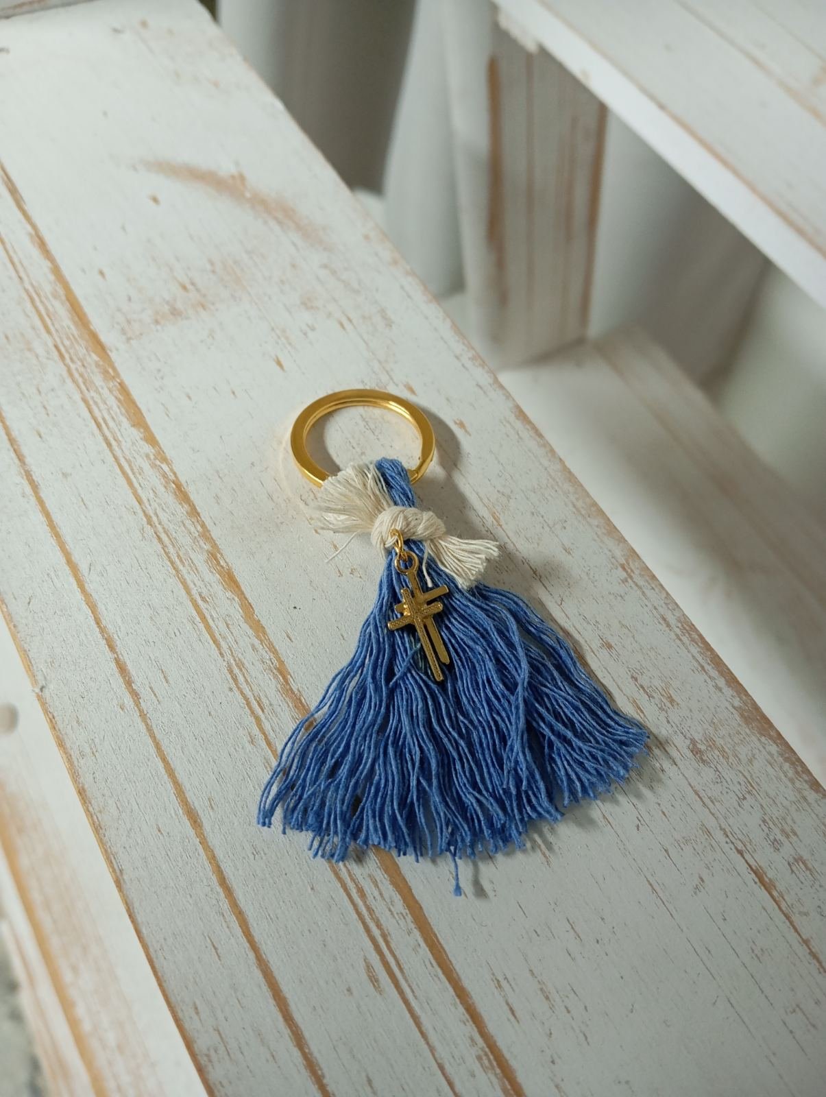 Μπερλόκ Βάπτισης, με εξαιρετικό δέσιμο σχήμα φούντας με βαμβακερό κορδόνι