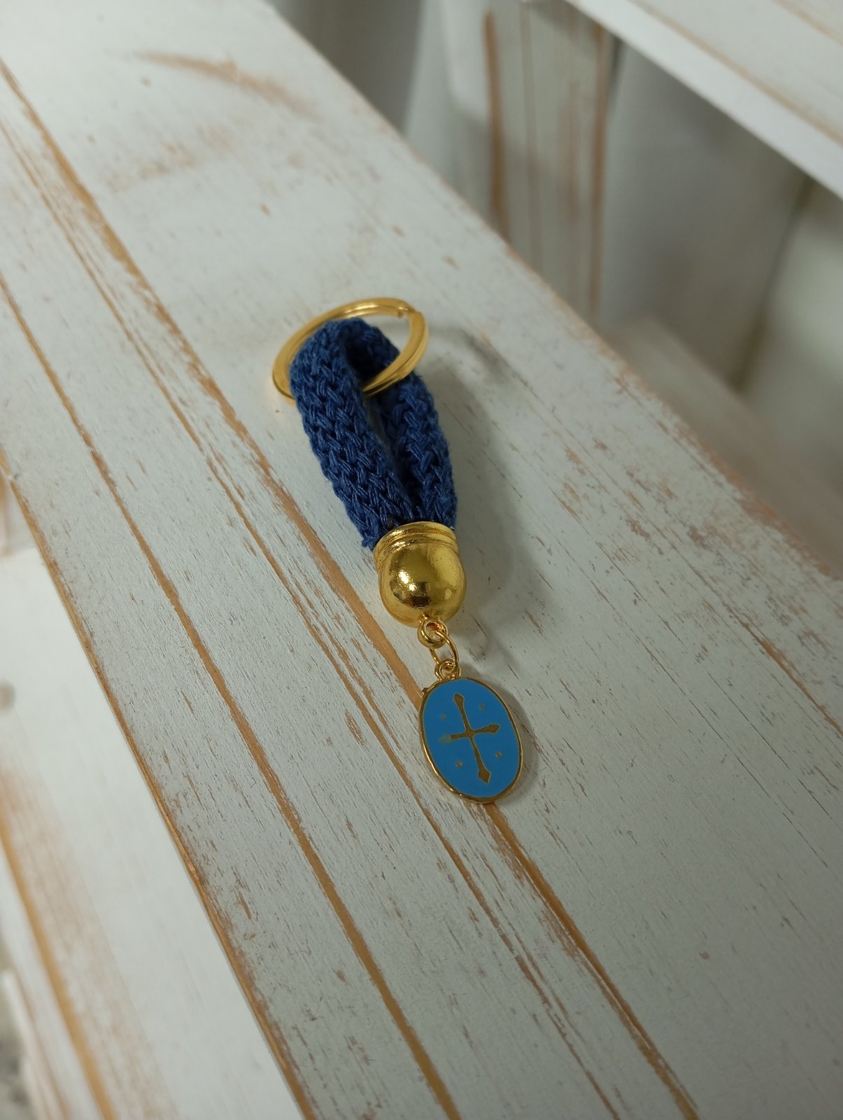 Μπρελόκ Βάπτισης Θεσπέσιο με κορδονι & Σταυρουδακι Σμαλτο