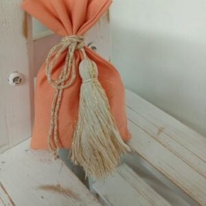 Μπομπονιέρα Γαμου-Βάπτιση πουγκί βαμβακερό Ακαι