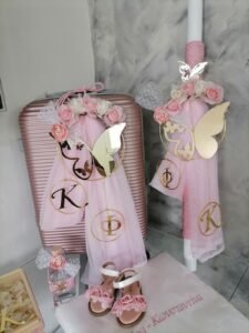 Χειροποίητο πακέτο βάπτισης για κορίτσι με θέμα την πεταλουδα [PlexiGlass]