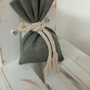 Μπομπονιέρα πουγκι  Γαμου-βάπτισης ψαθα λαδι