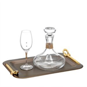 Σετ Γάμου {bronze} & {gold} ( Δίσκος Καράφα ποτήρι)