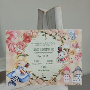 Προσκλητυριο Βαπτισης Με θεμα την {Αλικη Στην Χωρα Τον Θαυματων Baby}